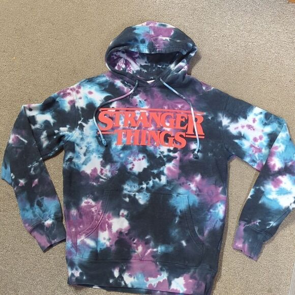 Official Stranger Things Series Tie Dye Relaxed Fit Hoodie - Picture 1 of 3